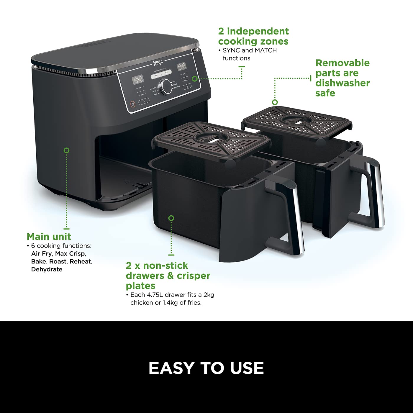 Ninja Foodi Dual Zone Digital Air Fryer