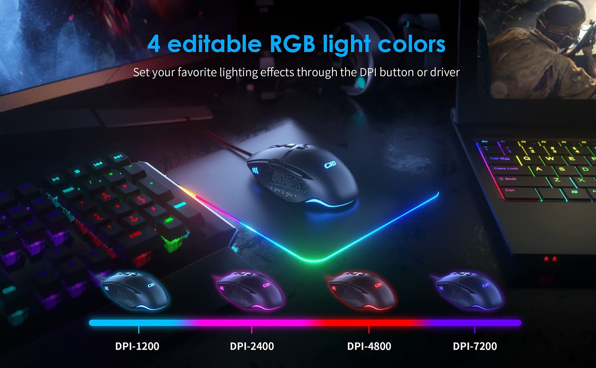 CYD C309 RGB Wired-Mouse for Laptop