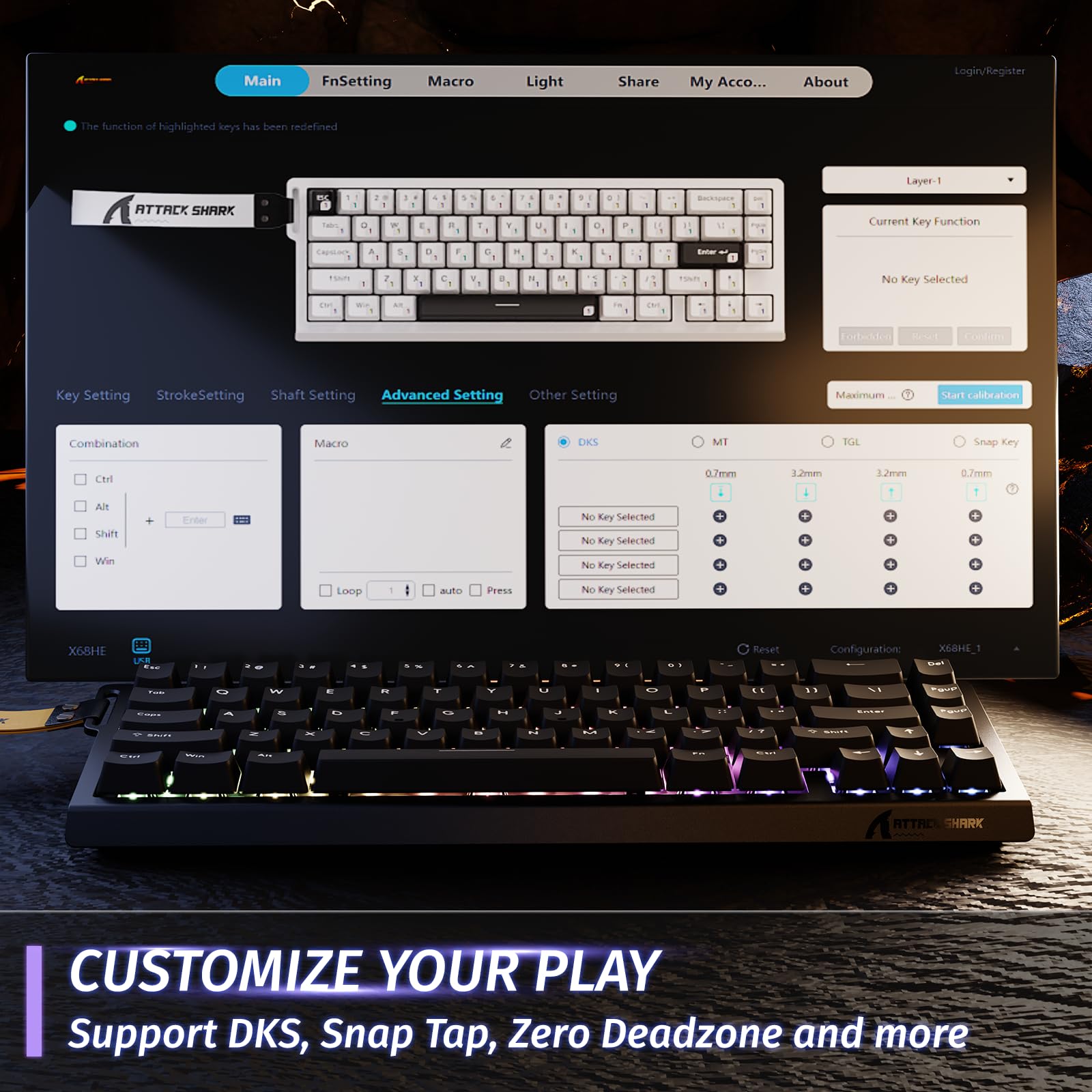 ATTACK SHARK X68 HE & R1 Gaming Keyboard