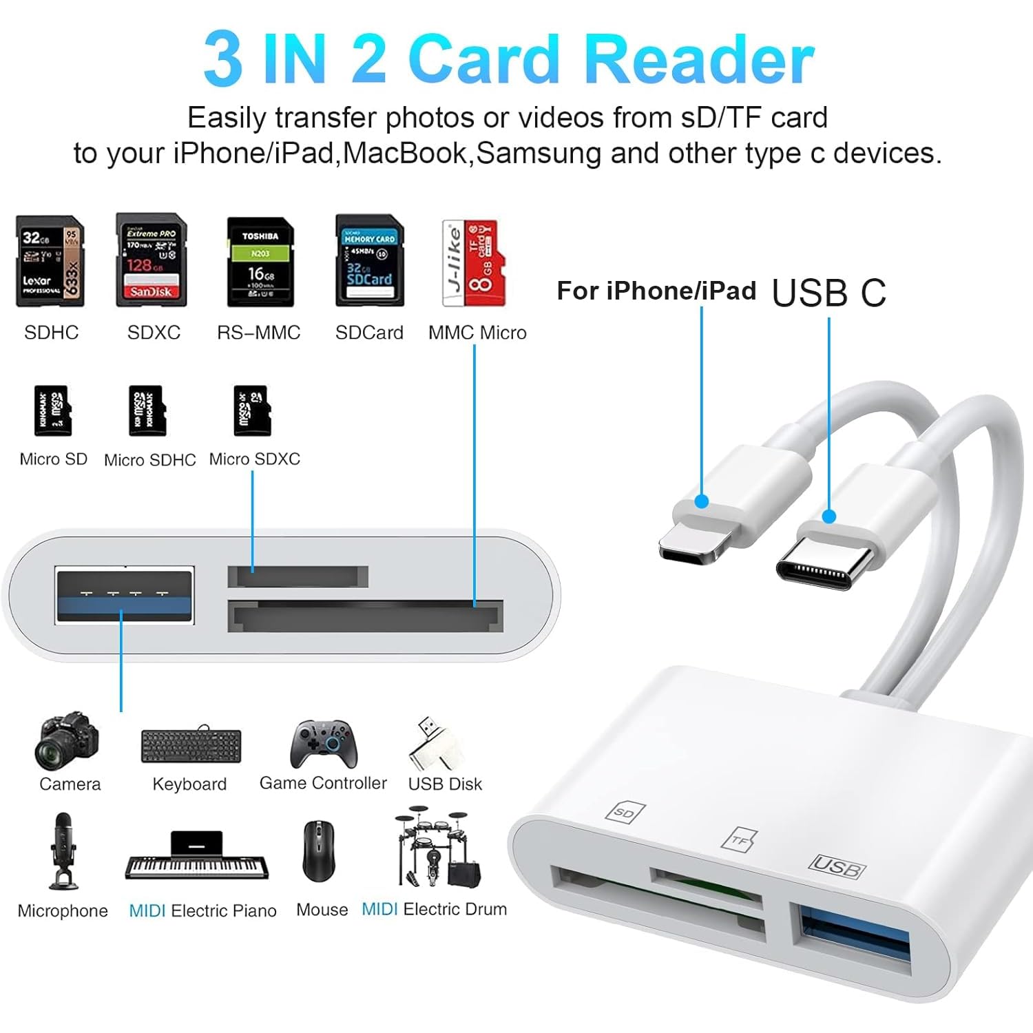 SD Card Reader for iPhone iPad