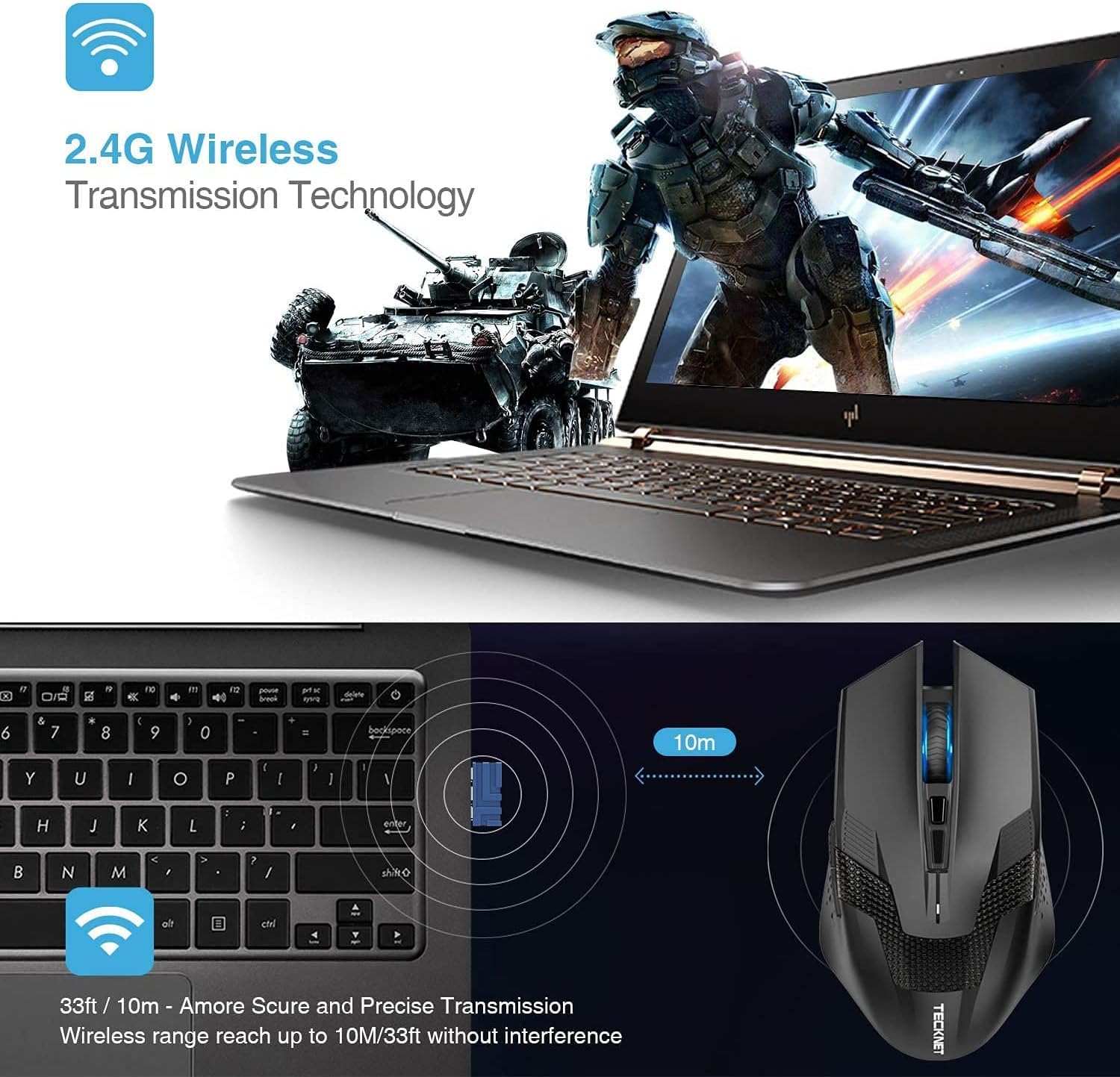 TECKNET Wireless Gaming Mouse