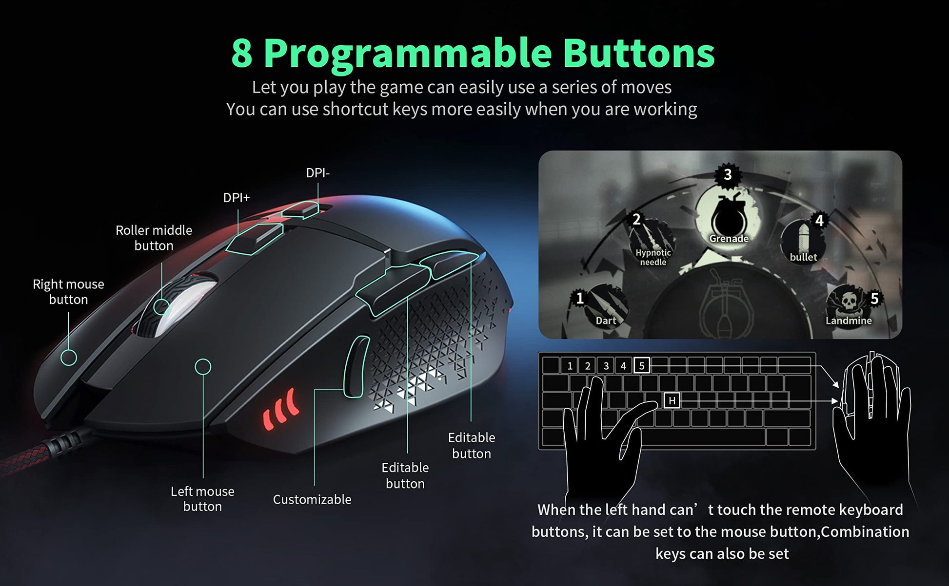 CYD C309 RGB Wired-Mouse for Laptop