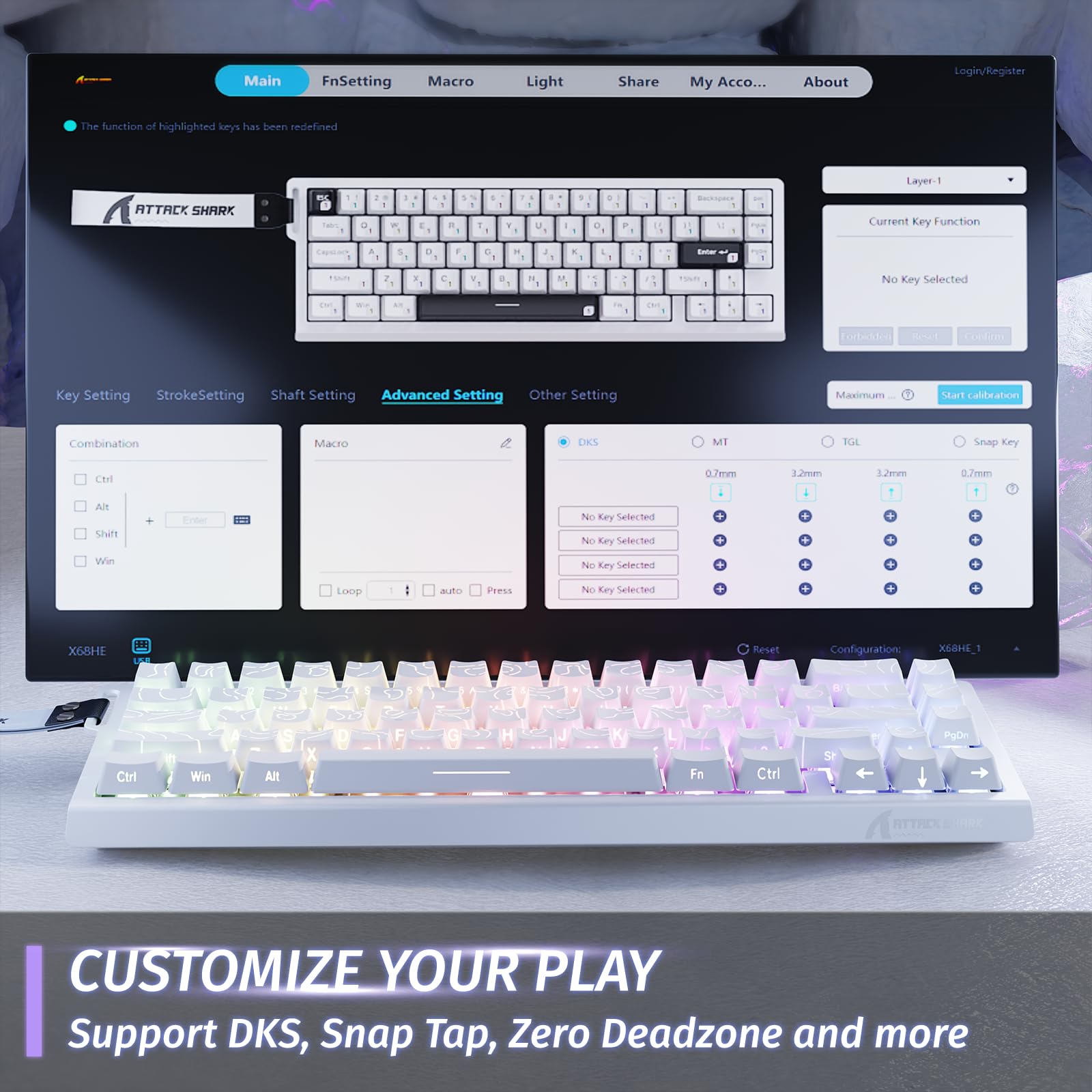 ATTACK SHARK X68 HE & R1 Gaming Keyboard