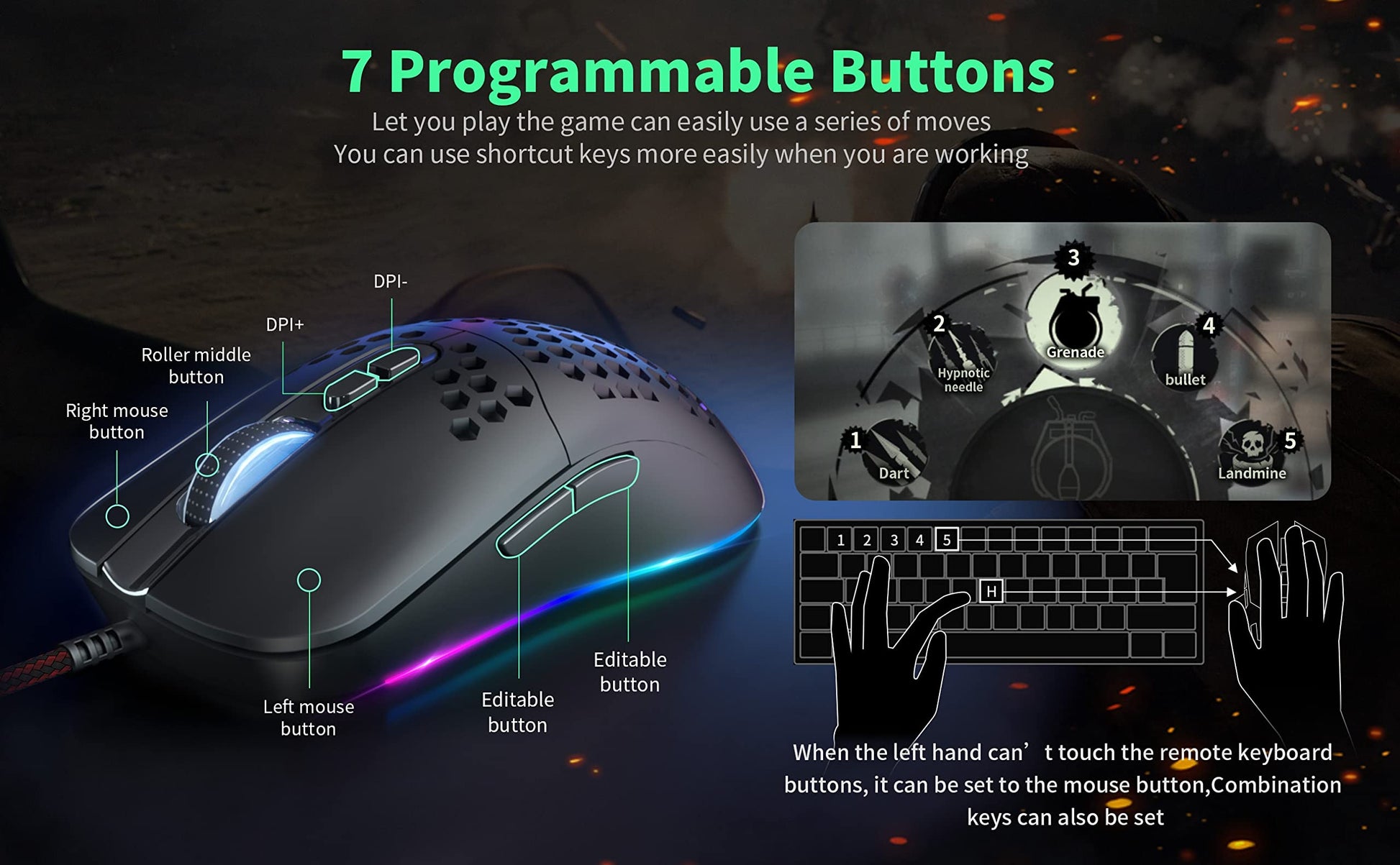 CYD C309 RGB Wired-Mouse for Laptop