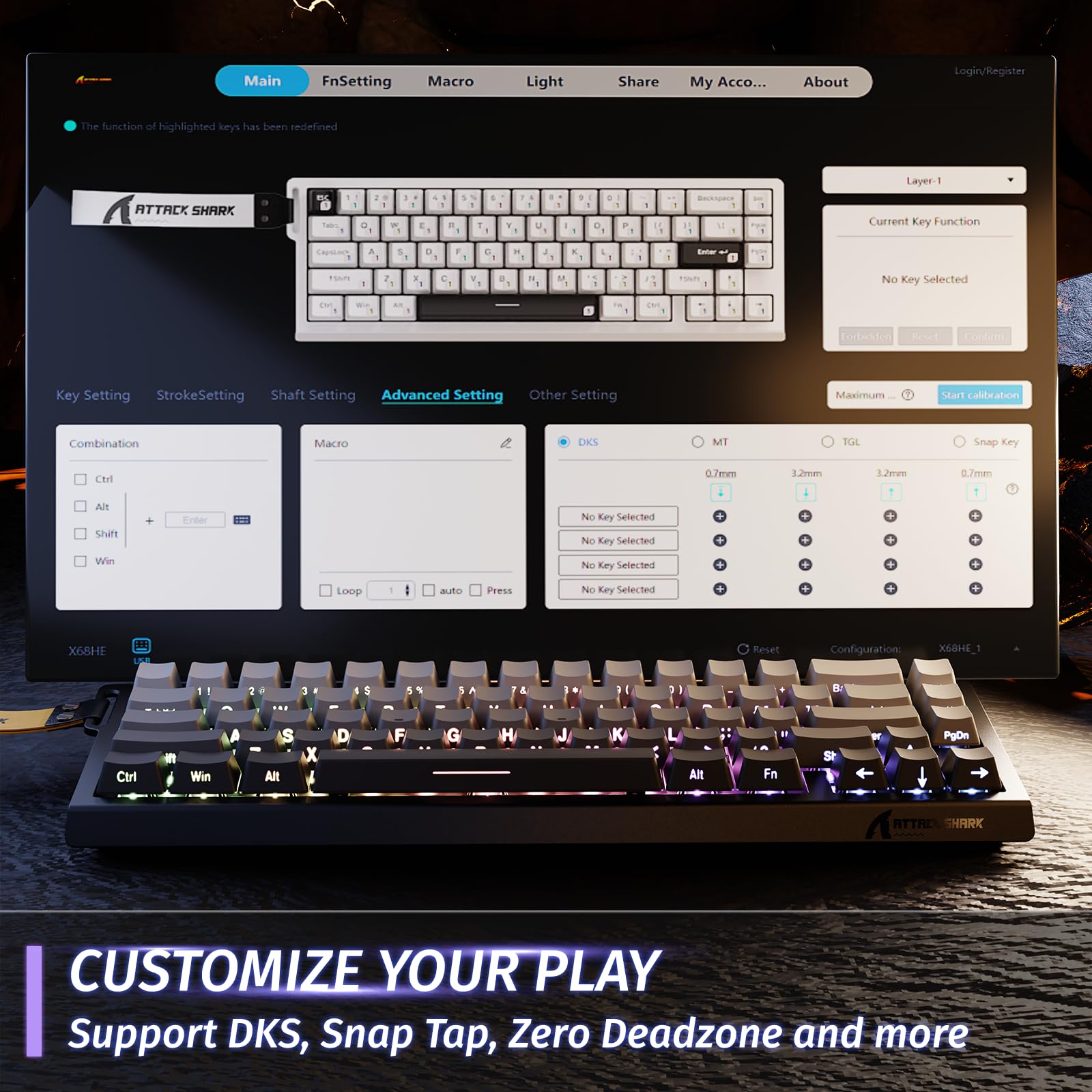 ATTACK SHARK X68 HE & R1 Gaming Keyboard