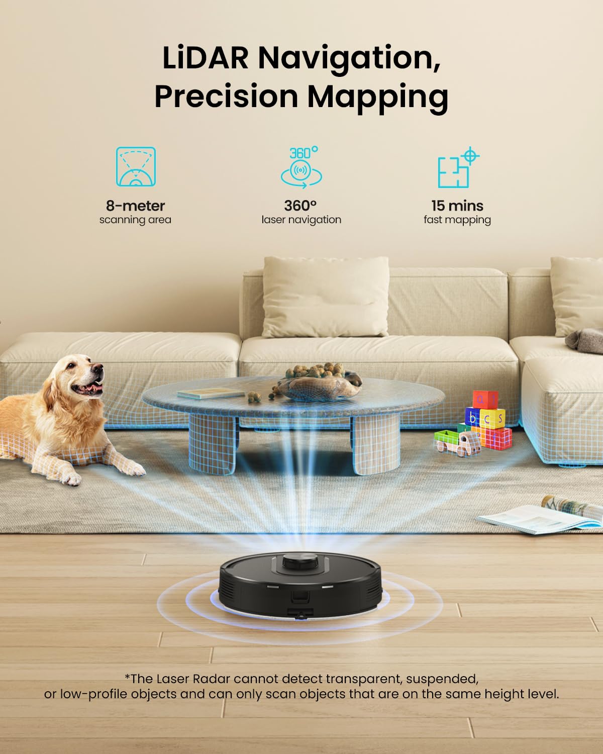 Vexilar Self-Emptying Robot Vacuum Cleaner with Mop