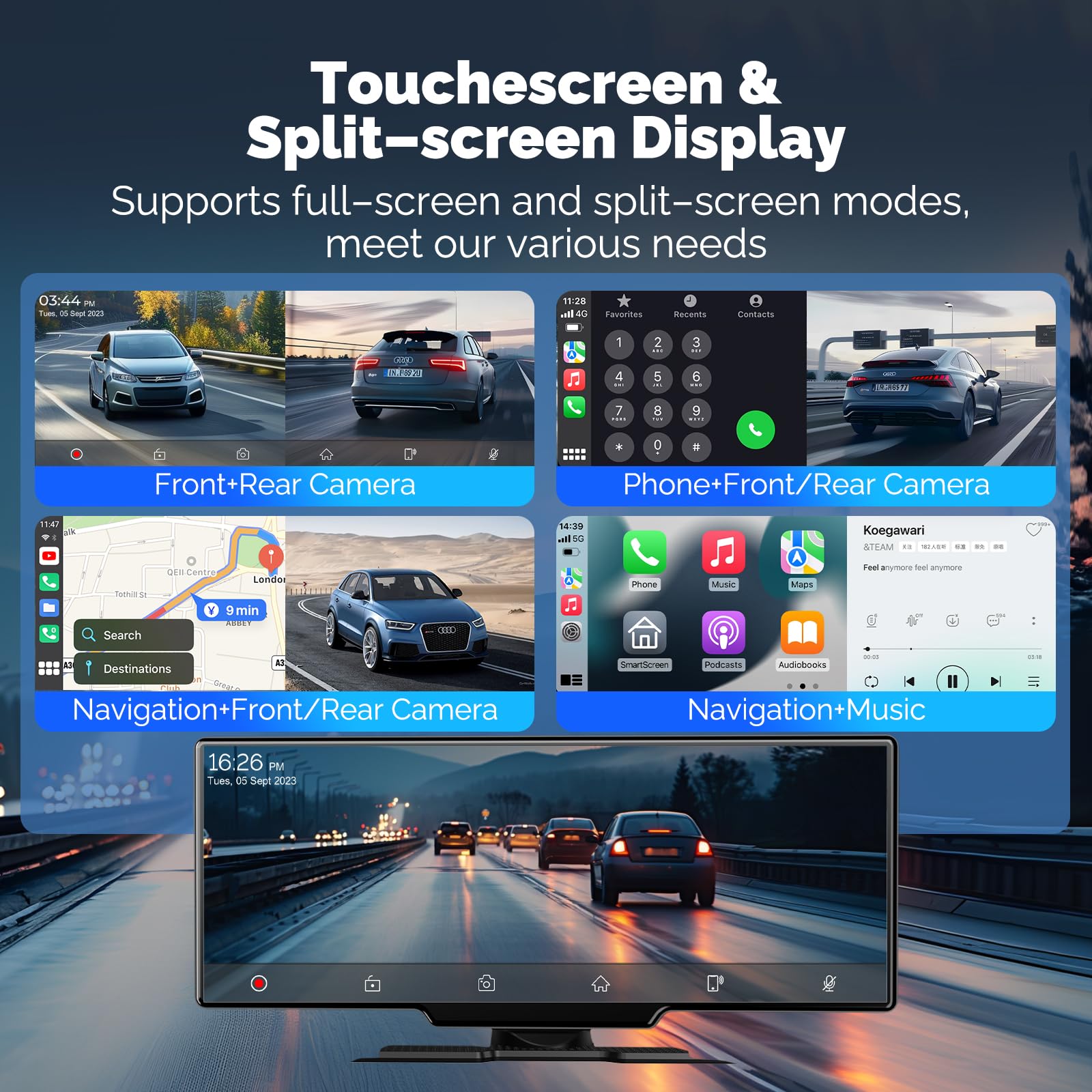 10.26" Wireless CarPlay Android Auto