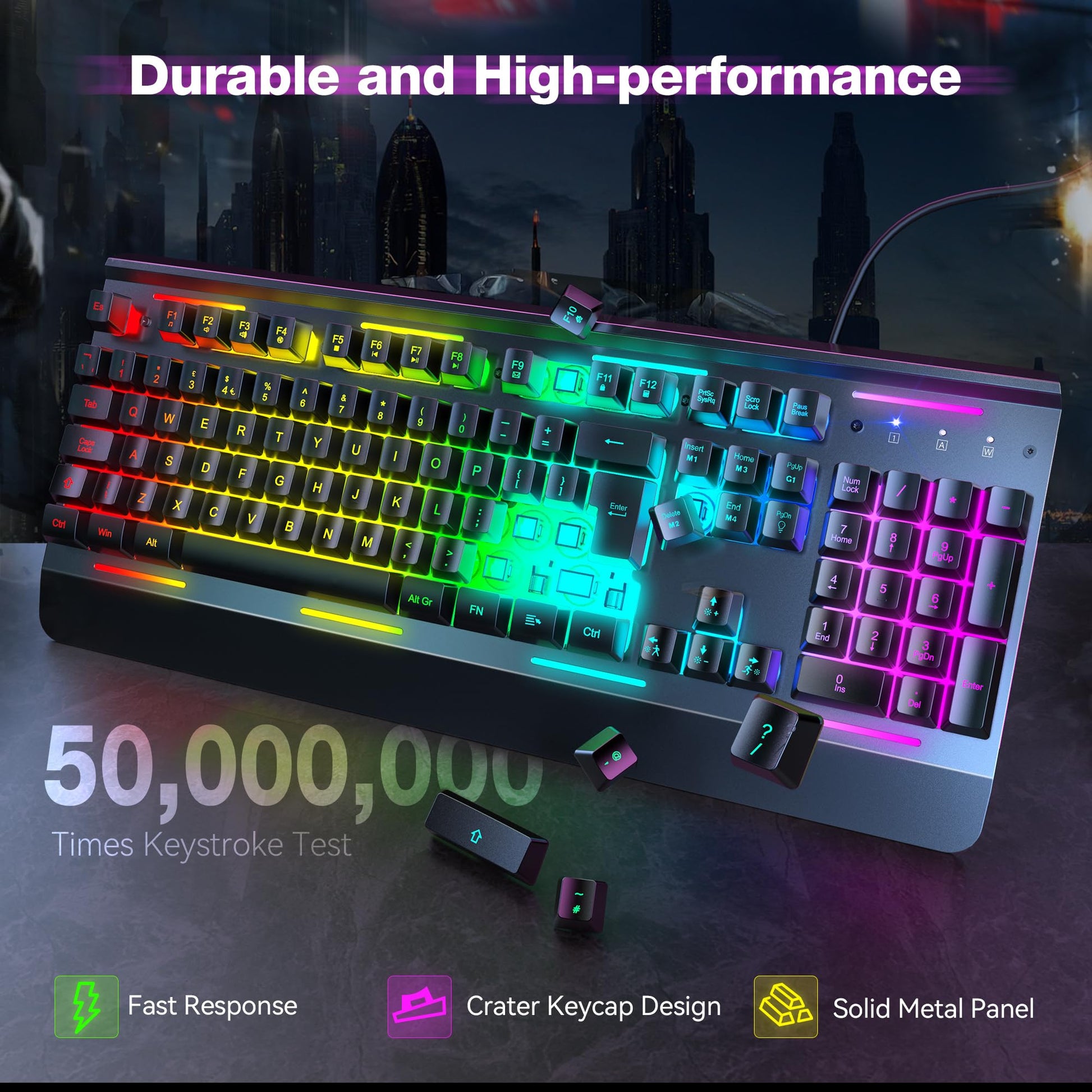 TECKNET RGB Gaming Keyboard UK Layout